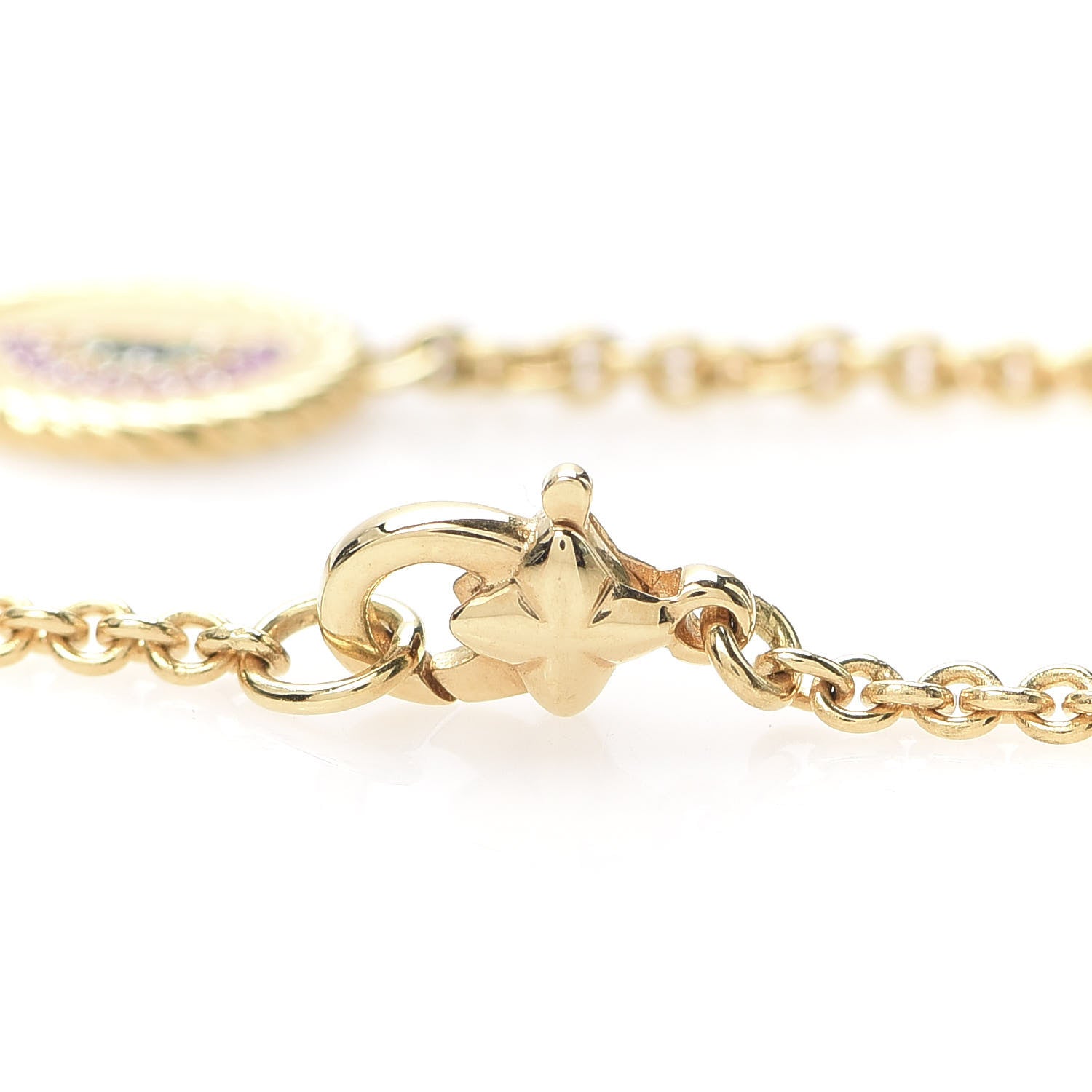 David Yurman 18K Yellow Gold Pink Yellow Sapphire Tsavorite Collectibles Rainbow Bracelet 4 of 5