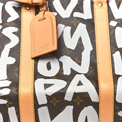 Louis Vuitton Monogram Graffiti Keepall 50 Silver 7 of 9