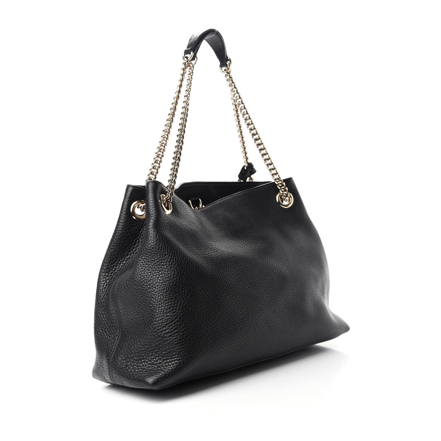 Gucci Pebbled Calfskin Medium Soho Chain Shoulder Bag Black 3 of 12