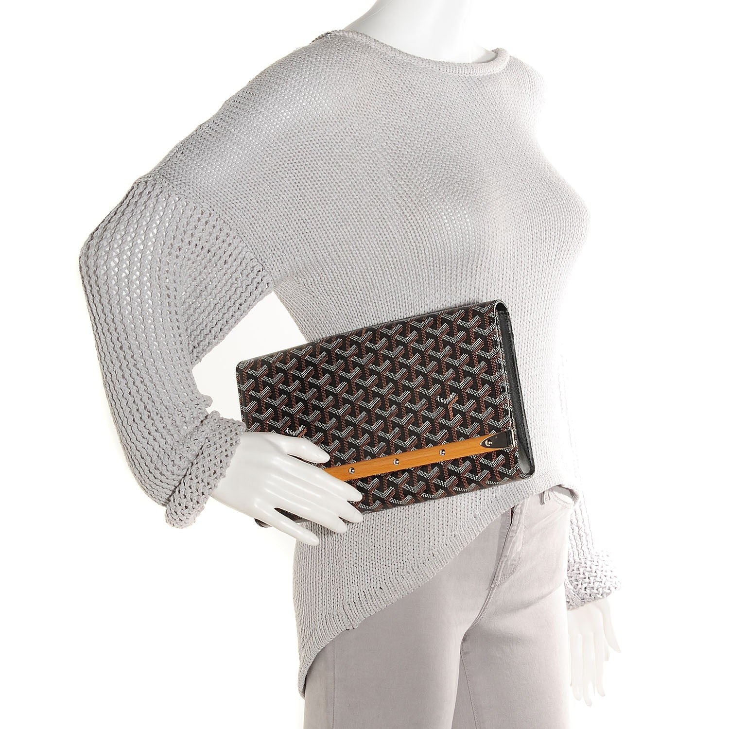 Goyard Goyardine Monte Carlo Bois Clutch Black 2 of 9