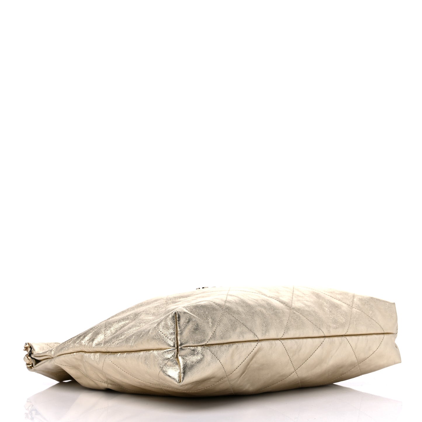 Metallic Calfskin Quilted Chanel 22 Golden