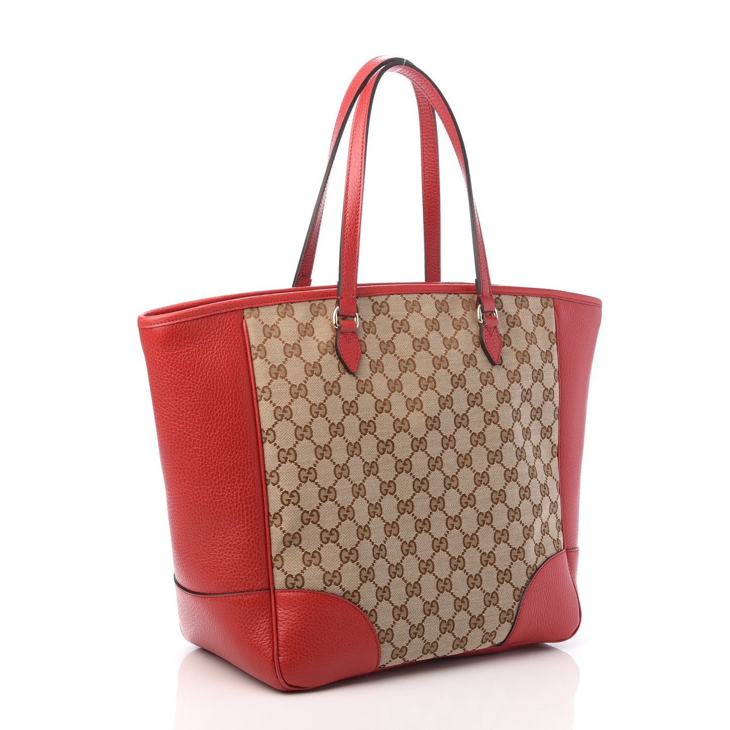 Monogram Bree Zippered Tote Beige Red