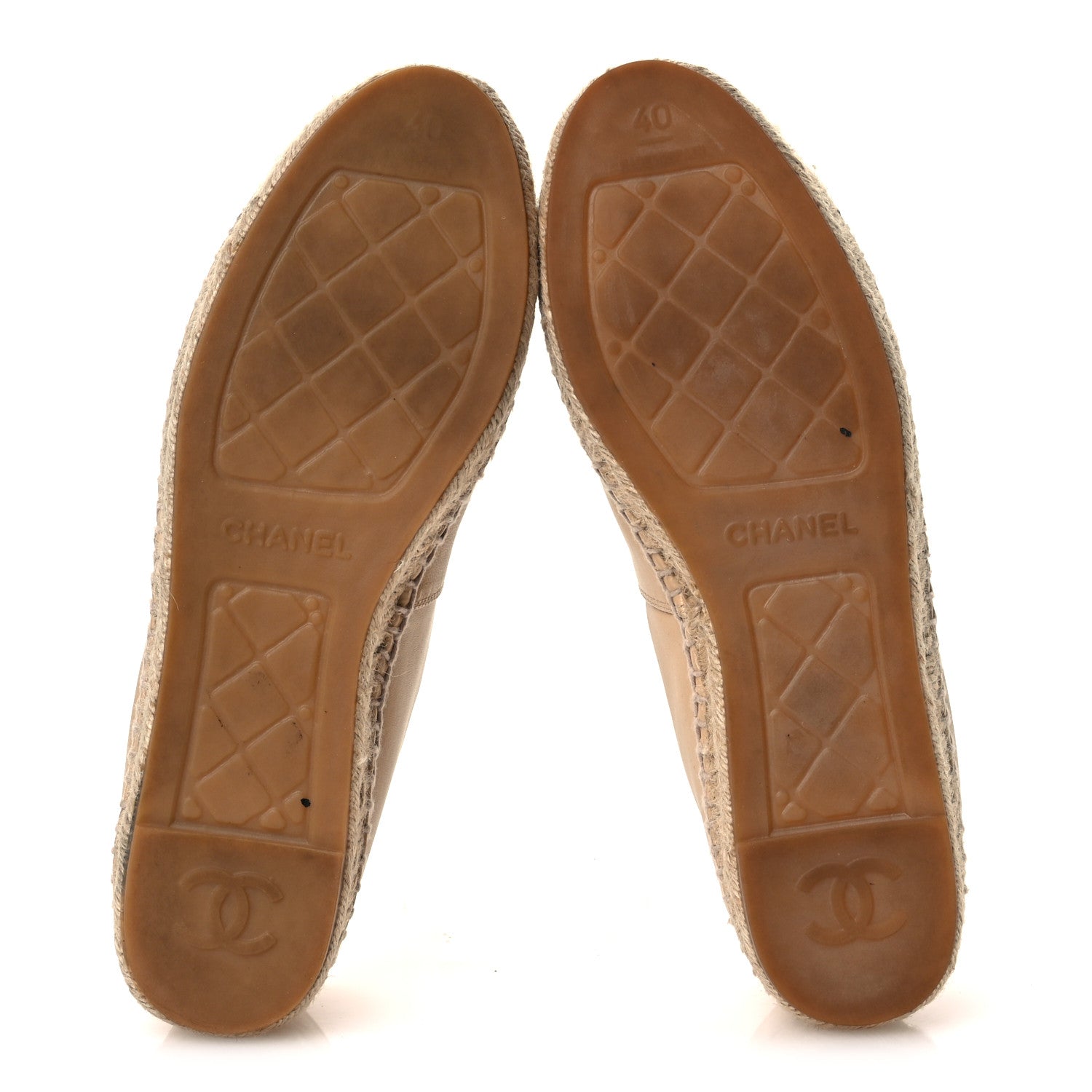 Chanel Lambskin CC Espadrilles 40 Beige Black 7 of 14