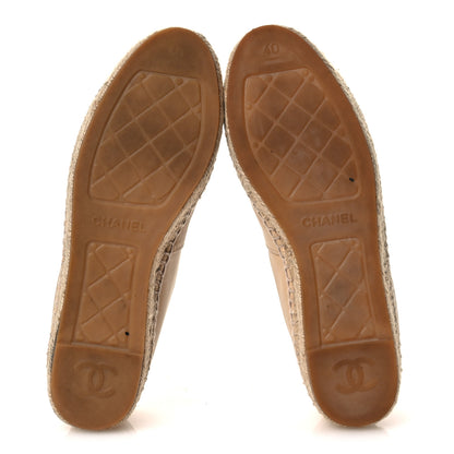 Chanel Lambskin CC Espadrilles 40 Beige Black 7 of 14