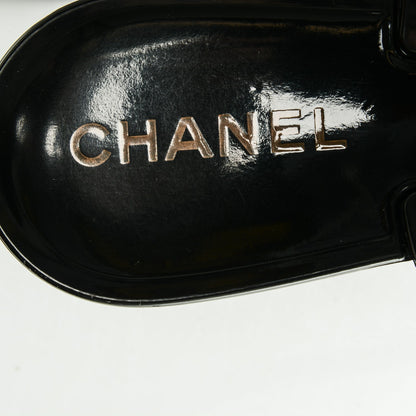 Chanel Jelly Camellia Thong Sandals 39 Black Ivory 7 of 7