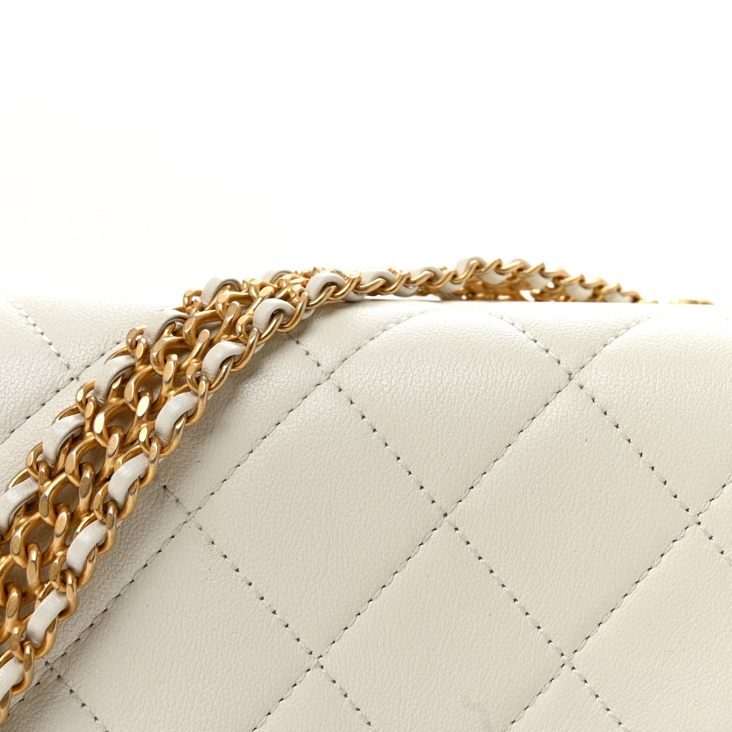 Chanel Lambskin Quilted Small CC Crystal Logo Chain Flap White 8 of 11