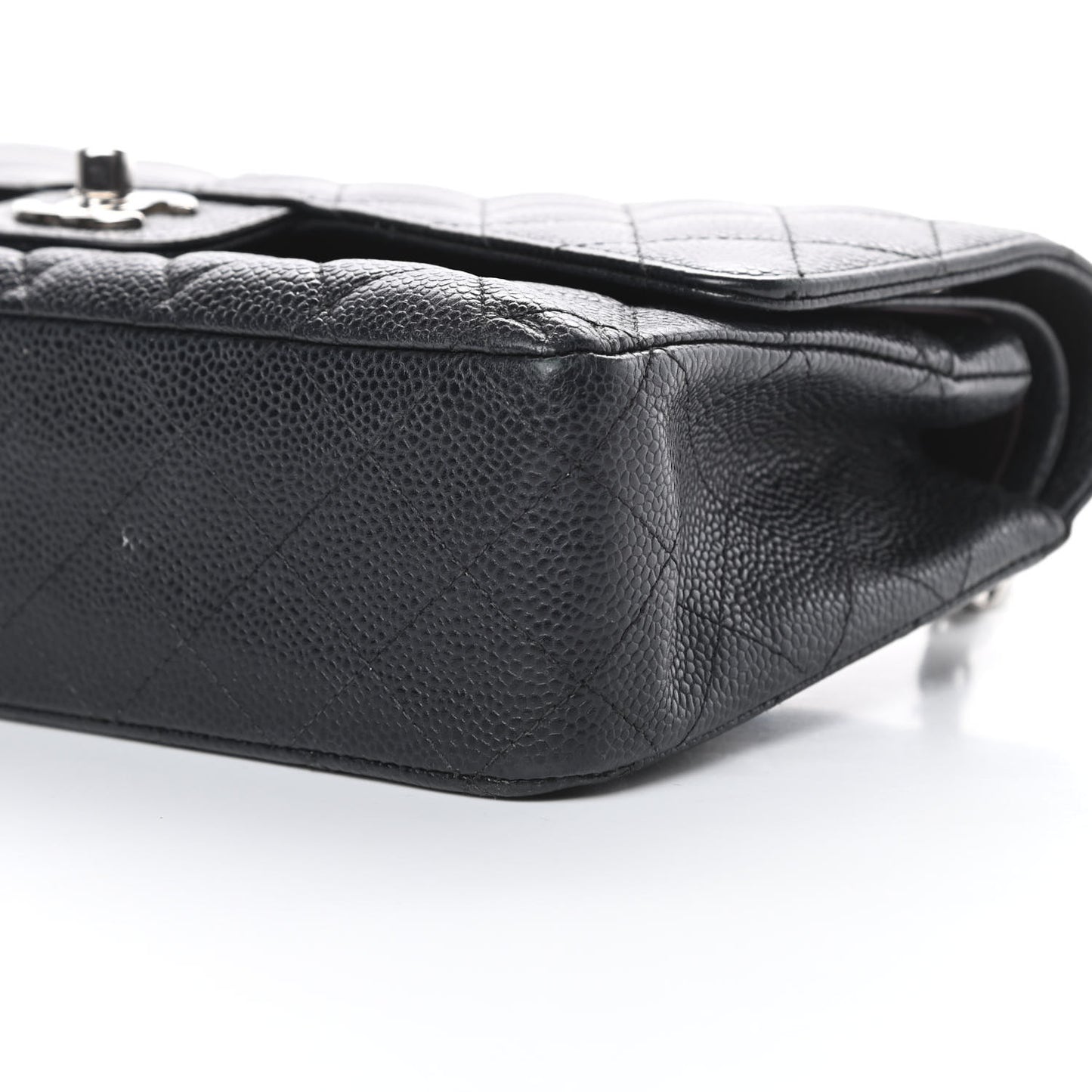 Caviar Quilted Medium Double Flap Black