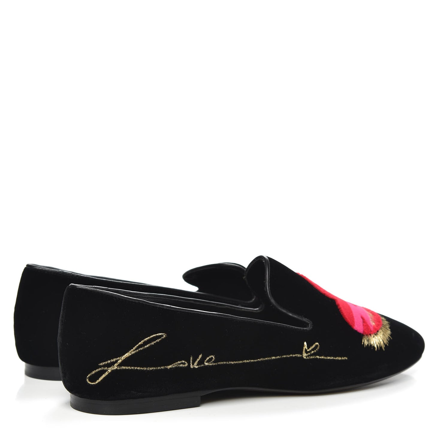 Velvet Heart Smoking Slipper Flat Loafers 40 Black