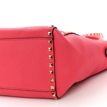 Valentino Garavani Vitello Rockstud Double Handle Tote Deep Rose 9 of 12