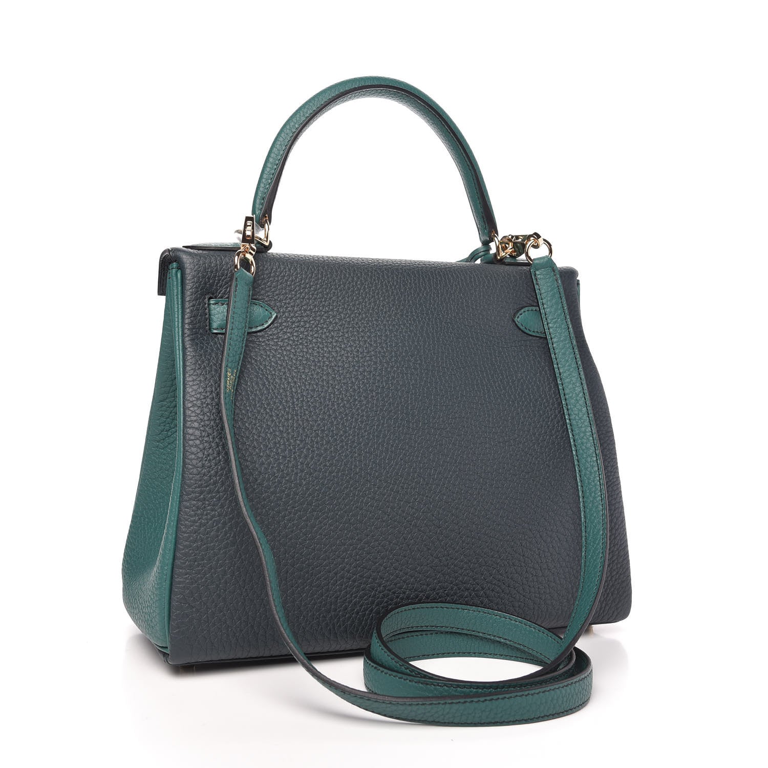 Hermes Togo Horseshoe Kelly Retourne 28 Vert Cypress Malachite 3 of 12