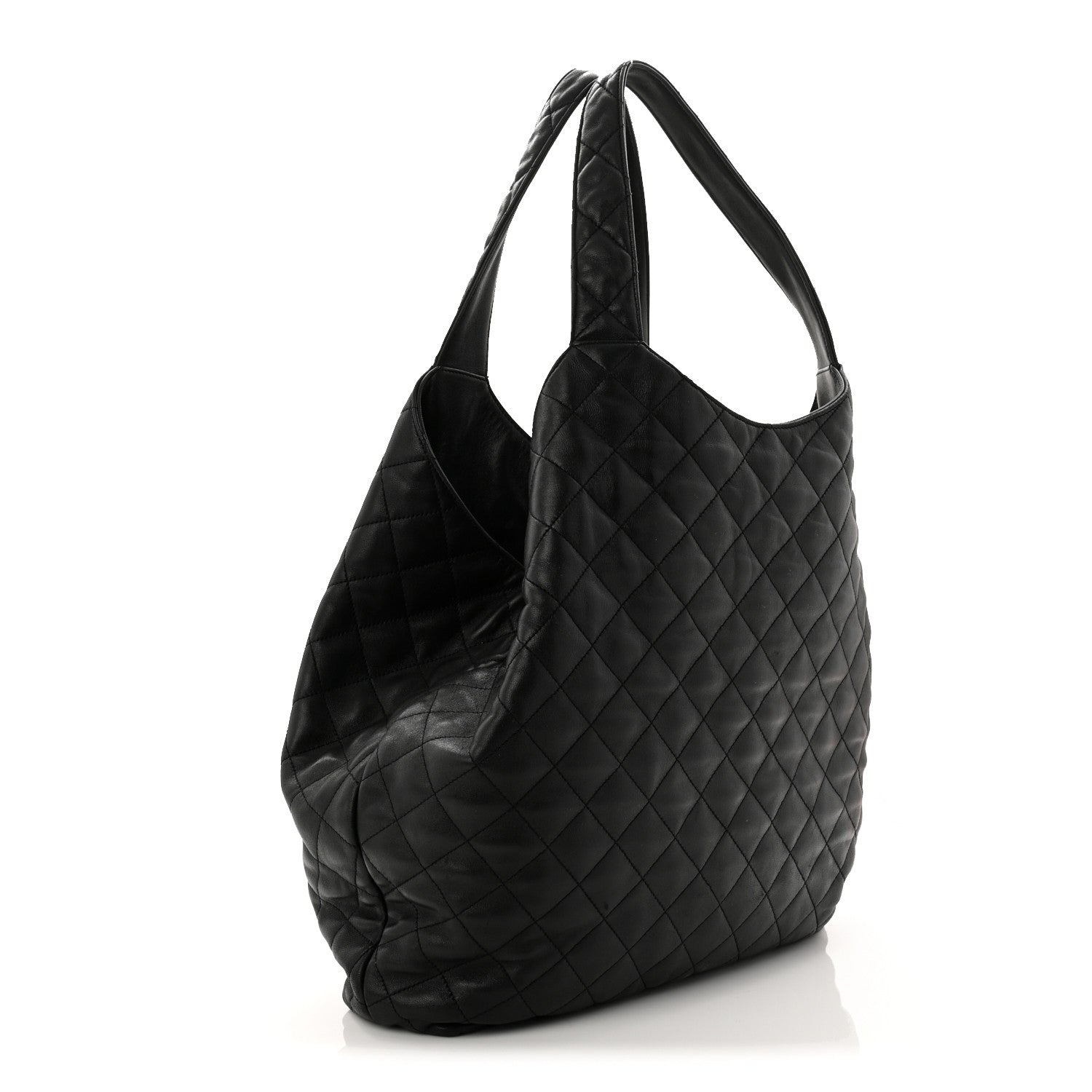 Saint Laurent Lambskin Quilted Maxi Icare Shopping Tote Black 3 of 12