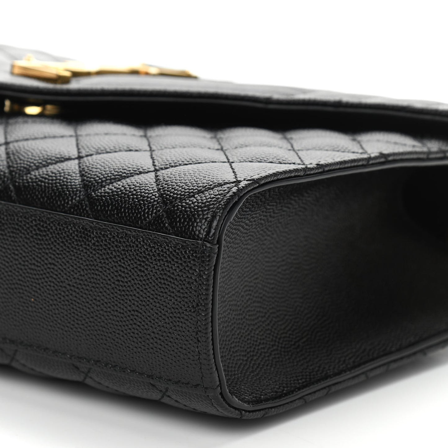 Grain De Poudre Textured Mixed Matelasse Triquilt Medium Monogram Satchel Black