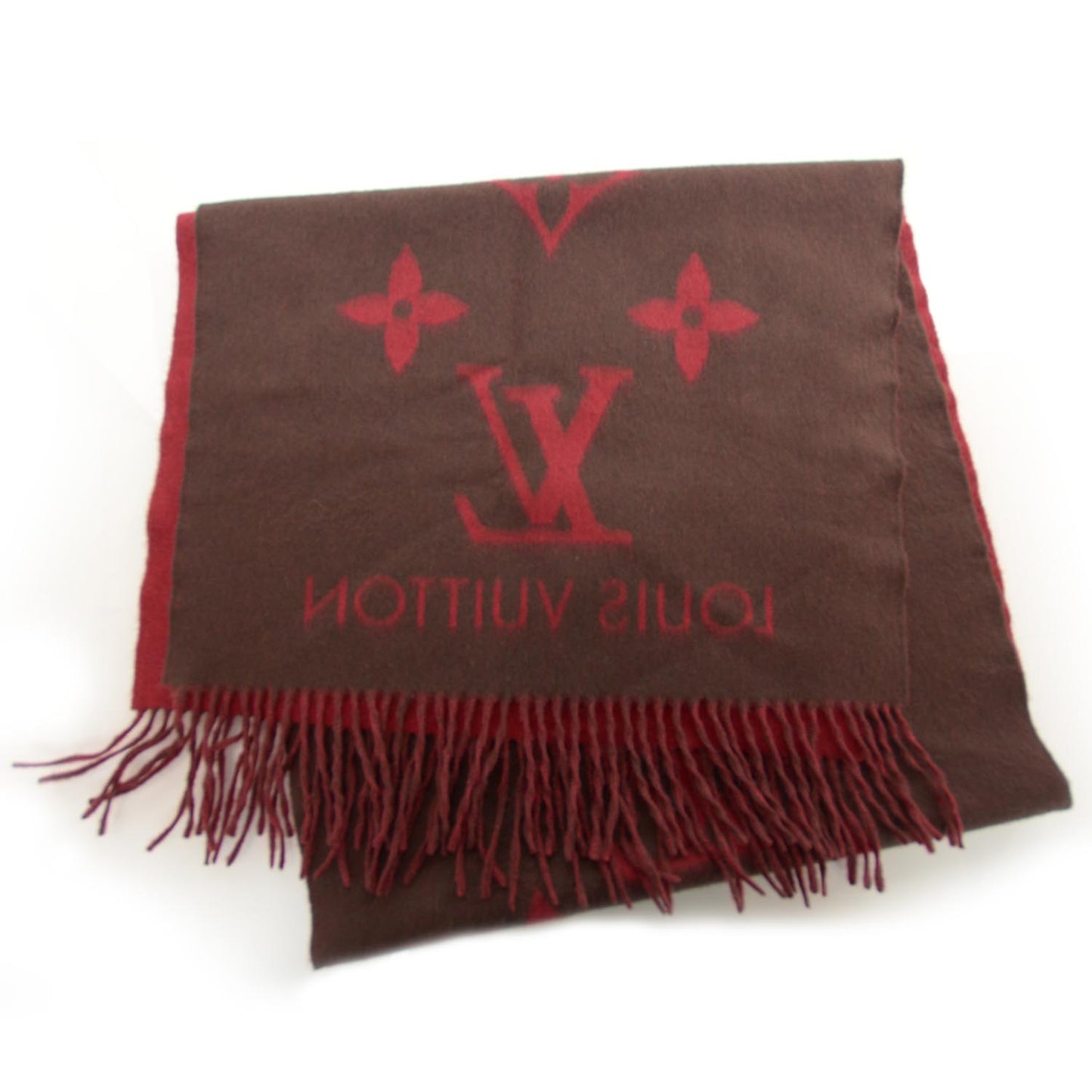 Cashmere Monogram Reykjavik Scarf Rouge