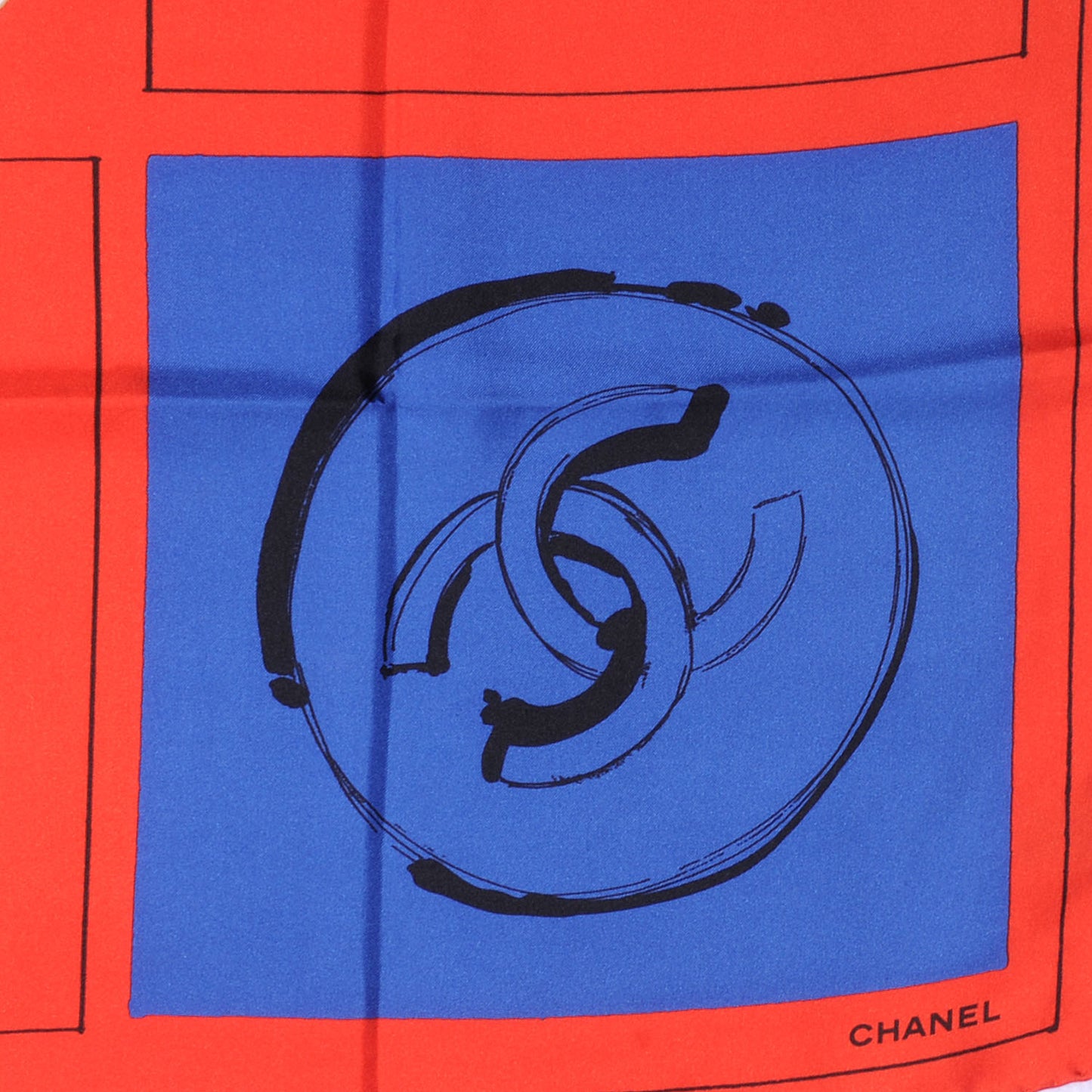 Silk CC Symbols Scarf Blue Red