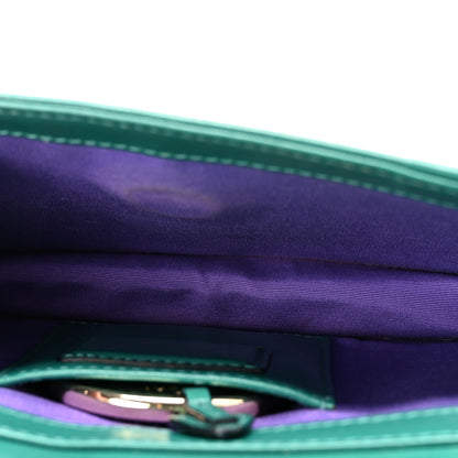 Bulgari Calfskin Serpenti Forever Flap Clutch  Emerald Green 5 of 9