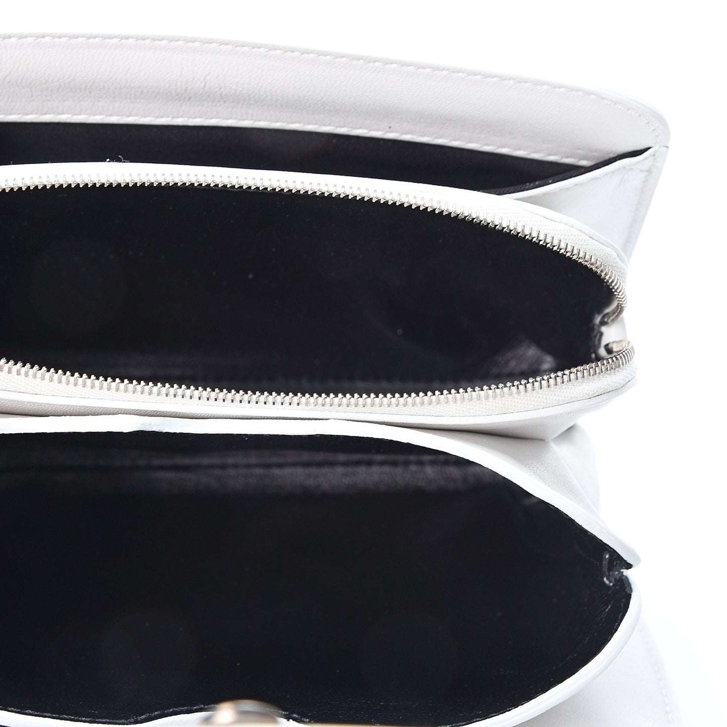 Shiny Box Calfskin Small B Bag White