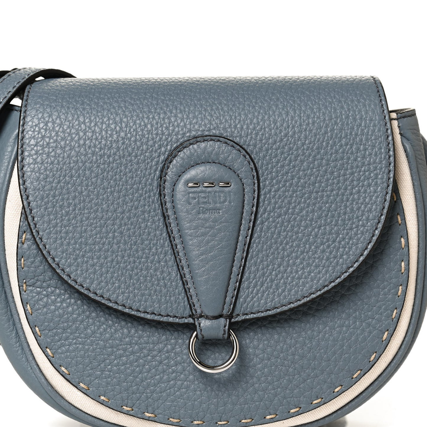 Cuoio Romano Selleria Seville Canvas Round Saddle Bag Nube Grezzo