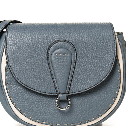 Fendi Cuoio Romano Selleria Seville Canvas Round Saddle Bag Nube Grezzo 11 of 11