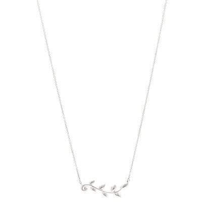 Tiffany Sterling Silver Paloma Picasso Olive Leaf Vine Pendant Necklace 1 of 4