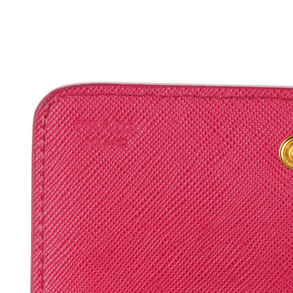 Prada Saffiano Metal Flap Card Holder Ibisco 7 of 9