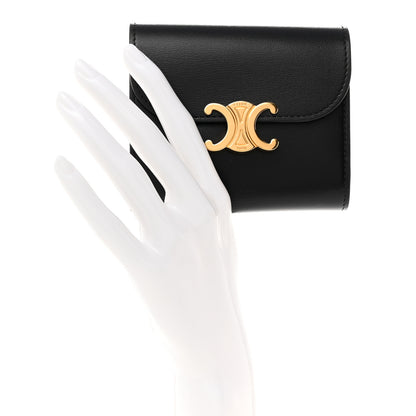 Celine Shiny Calfskin Triomphe Small Wallet Black 2 of 8