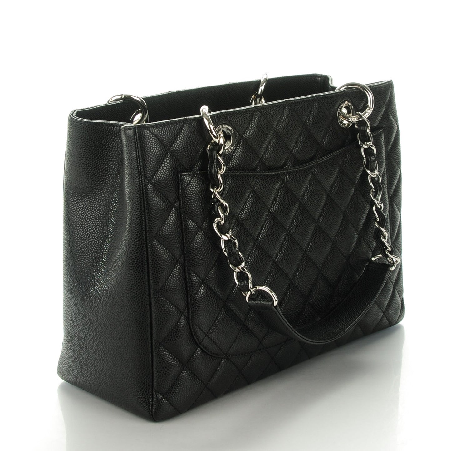 Caviar Quilted Grand Shopping Tote GST Black
