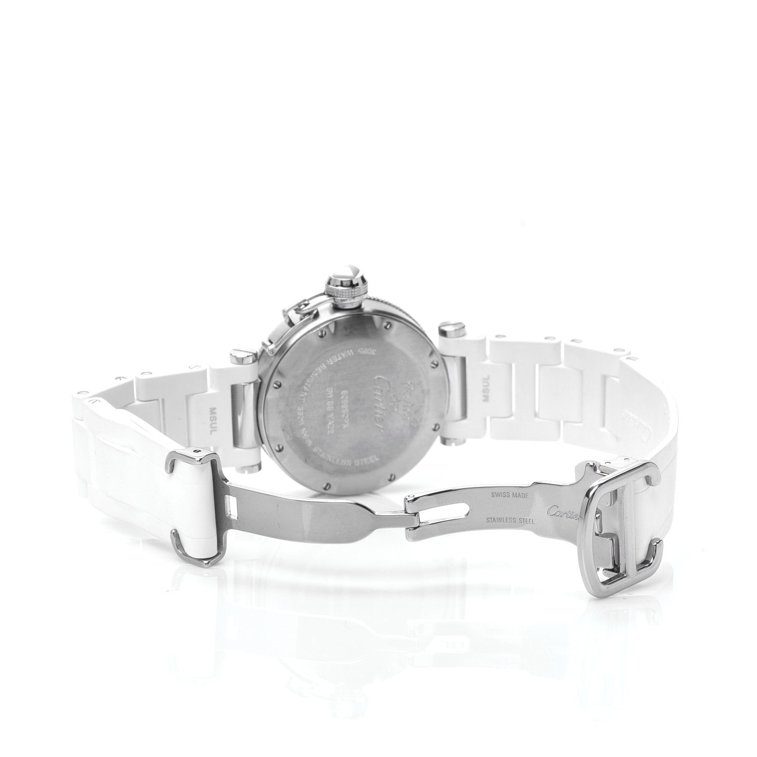 Cartier Stainless Steel 18K Pink Gold Rubber 33mm Pasha C Seatimer Quartz Watch 4 of 5