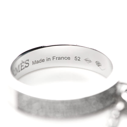 Hermes 18K White Gold Diamond Kelly Clochette Double Ring 52 6 5 of 7