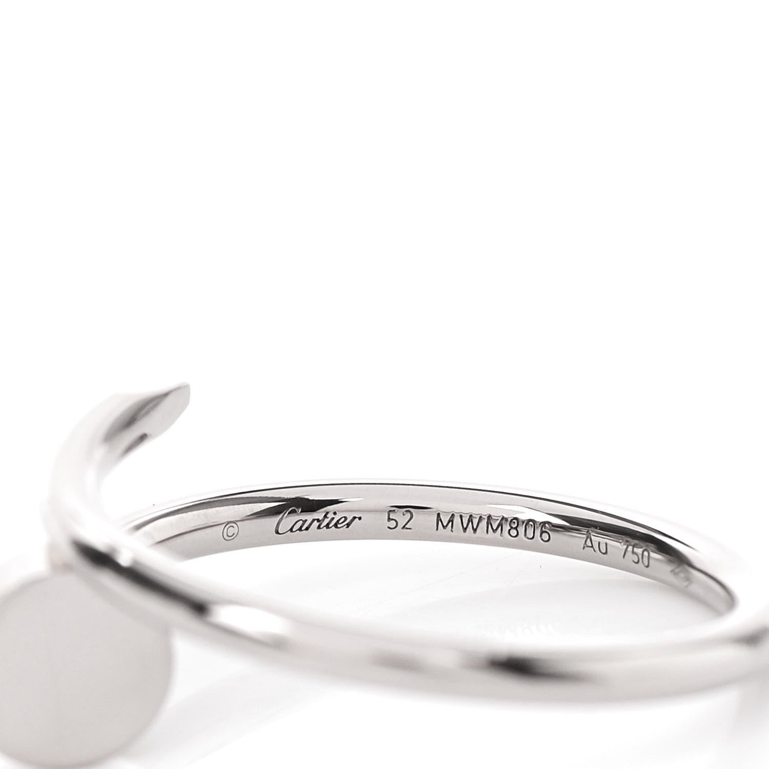 Cartier 18K White Gold Small Juste Un Clou Ring 52 6 4 of 4