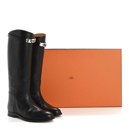 Hermes Box Kelly Jumping Boots 38 Black 11 of 11