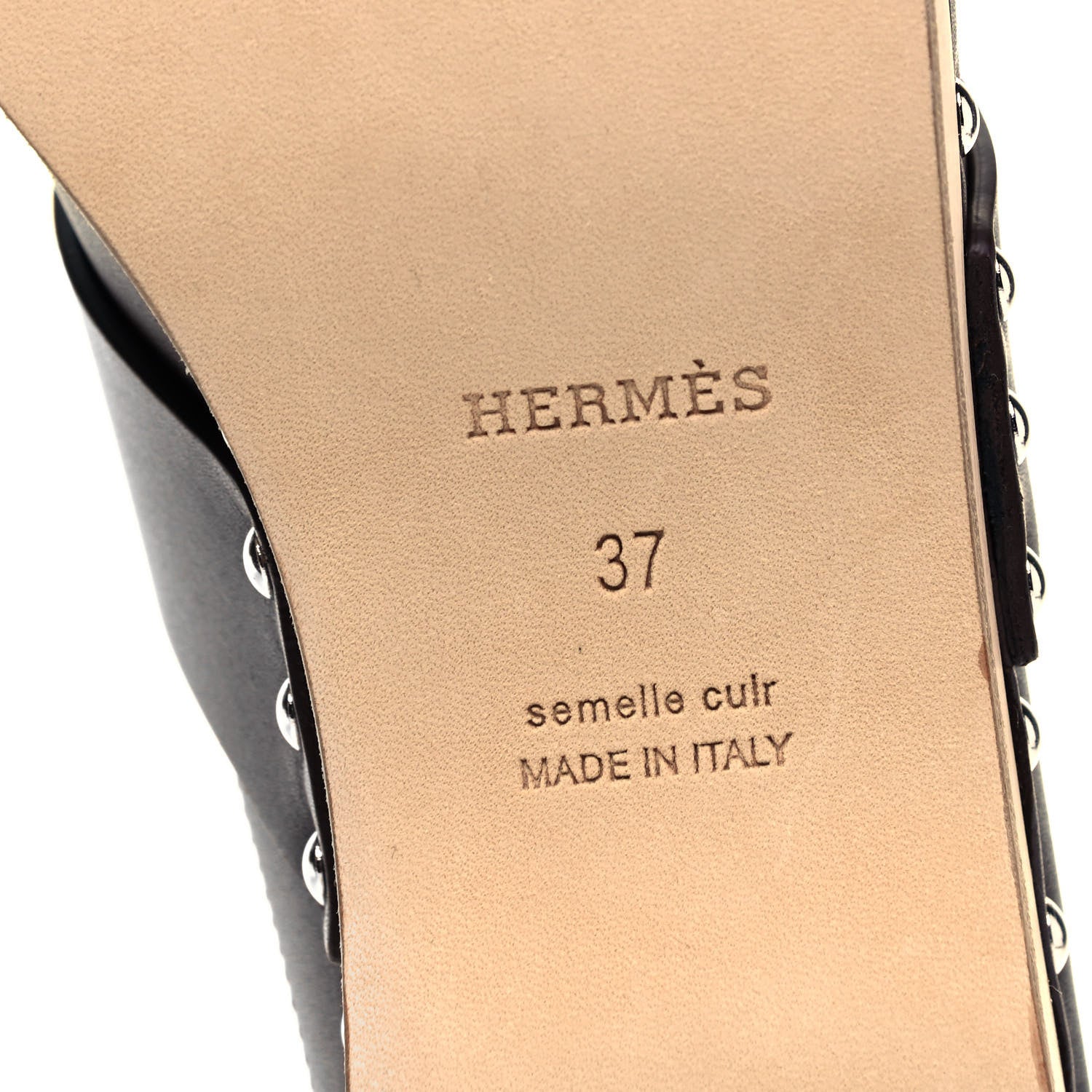 Hermes Calfskin Calya Mules 37 Cafe 6 of 8