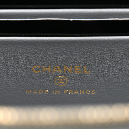 Chanel Patent Quilted Quilted Small Top Handle Vanity Case With Chain Grey 6 of 11
