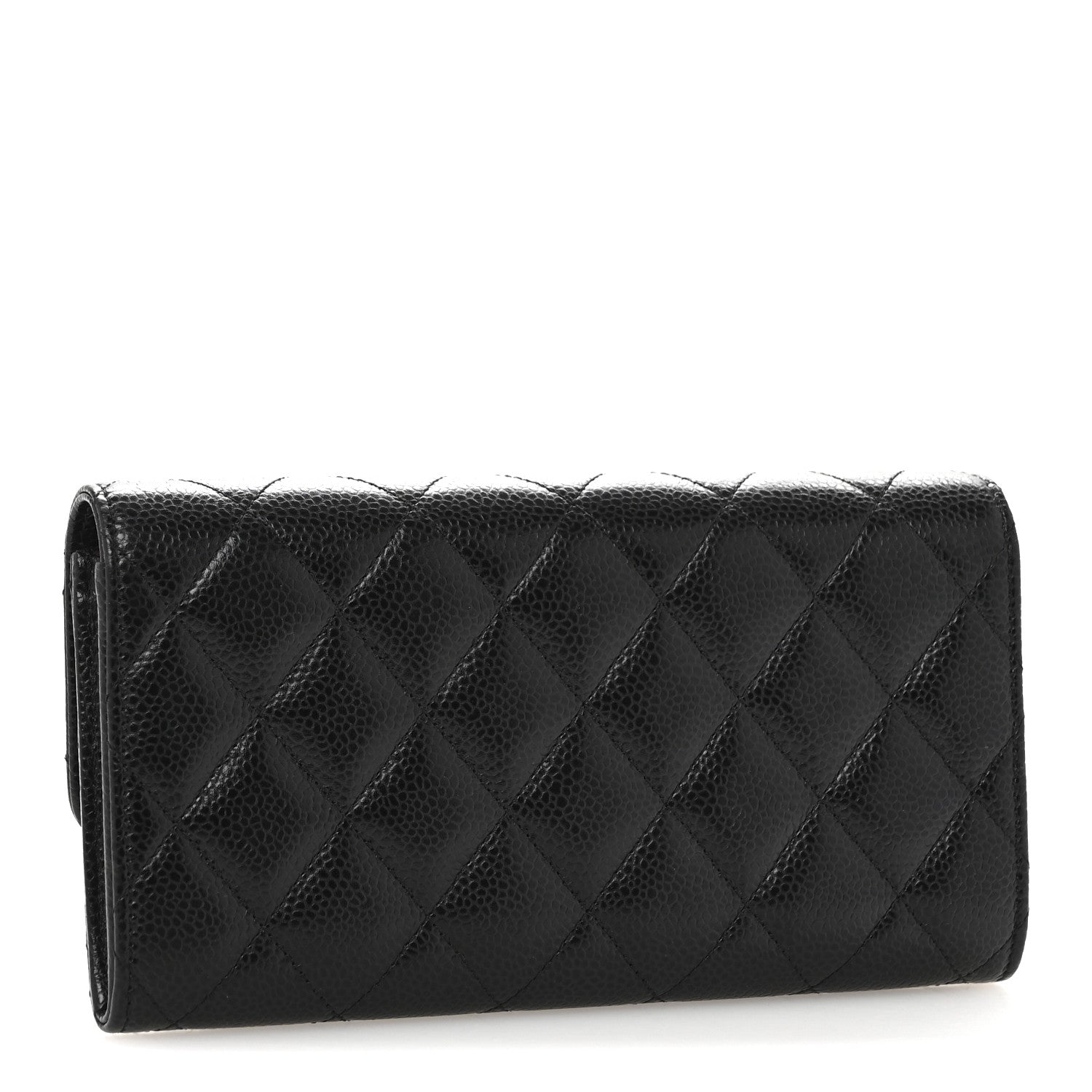 Chanel Caviar Quilted Large Gusset Flap Wallet Black 3 of 12