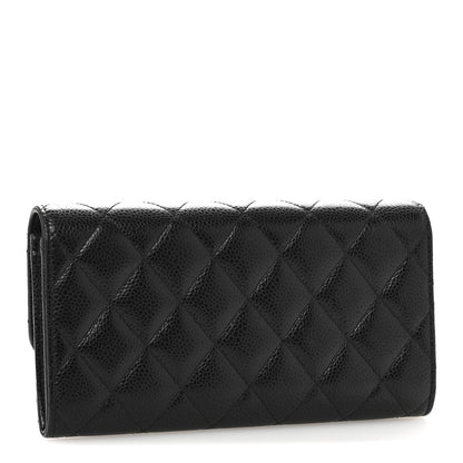 Chanel Caviar Quilted Large Gusset Flap Wallet Black 3 of 12