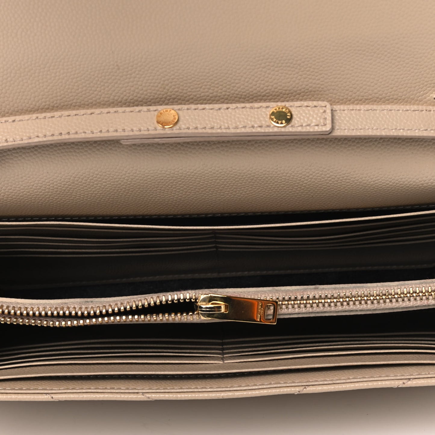 Grain De Poudre Matelasse Chevron Monogram Chain Wallet Nude Powder
