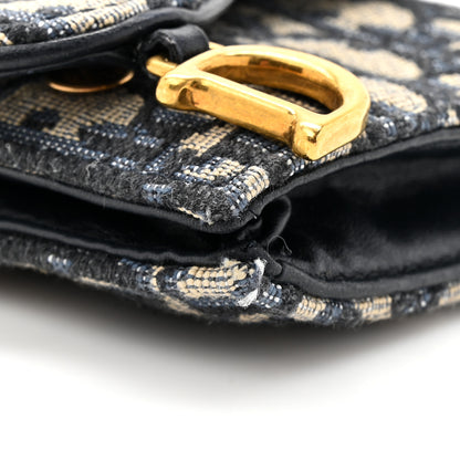 Christian Dior Oblique Saddle Card Holder Blue 10 of 11