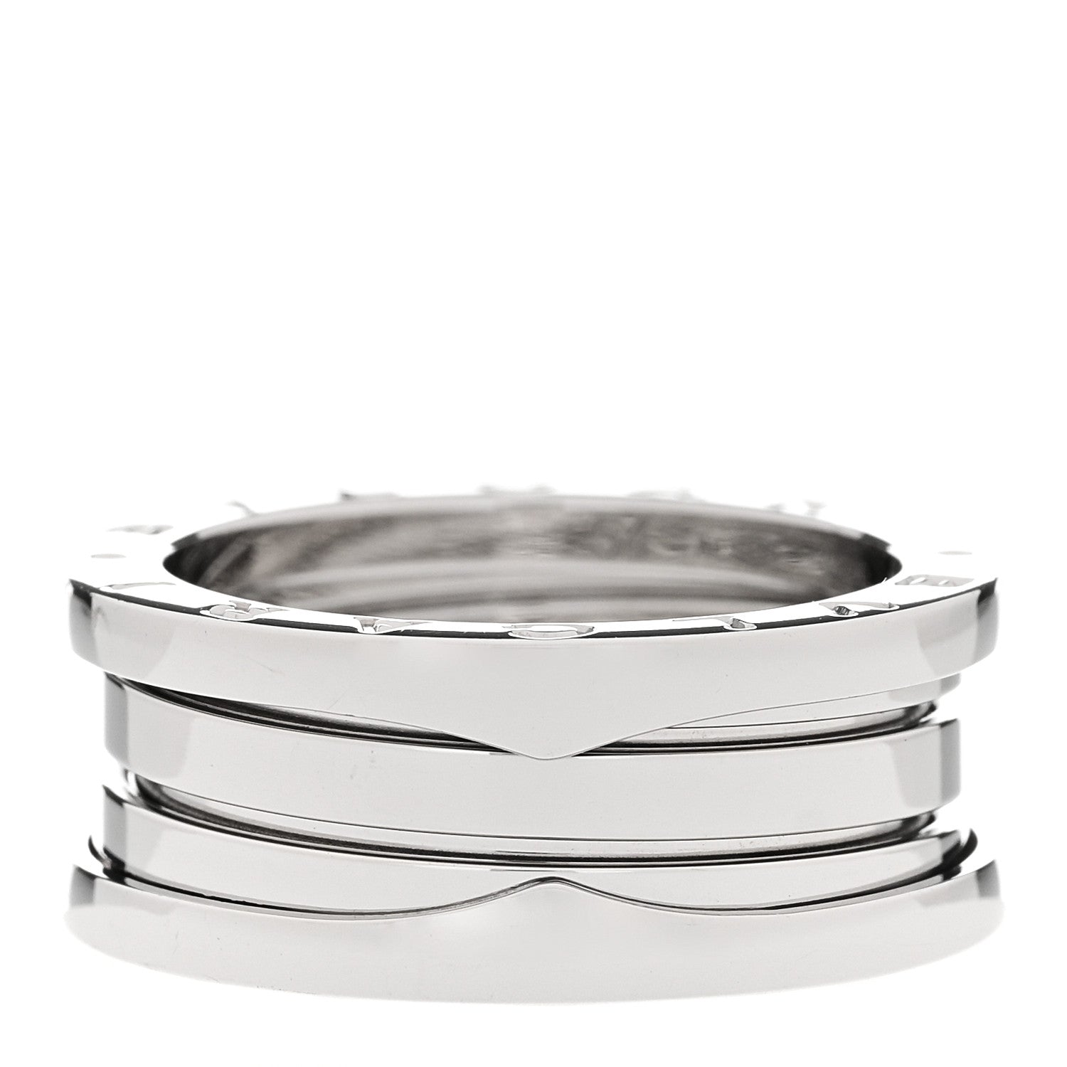 Bulgari 18K White Gold B.Zero1 Two-Band Ring 54 6.75 1 of 8