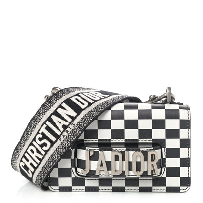 Christian Dior Calfskin Checkered Mini J'Adior Flap Bag Black White 1 of 5