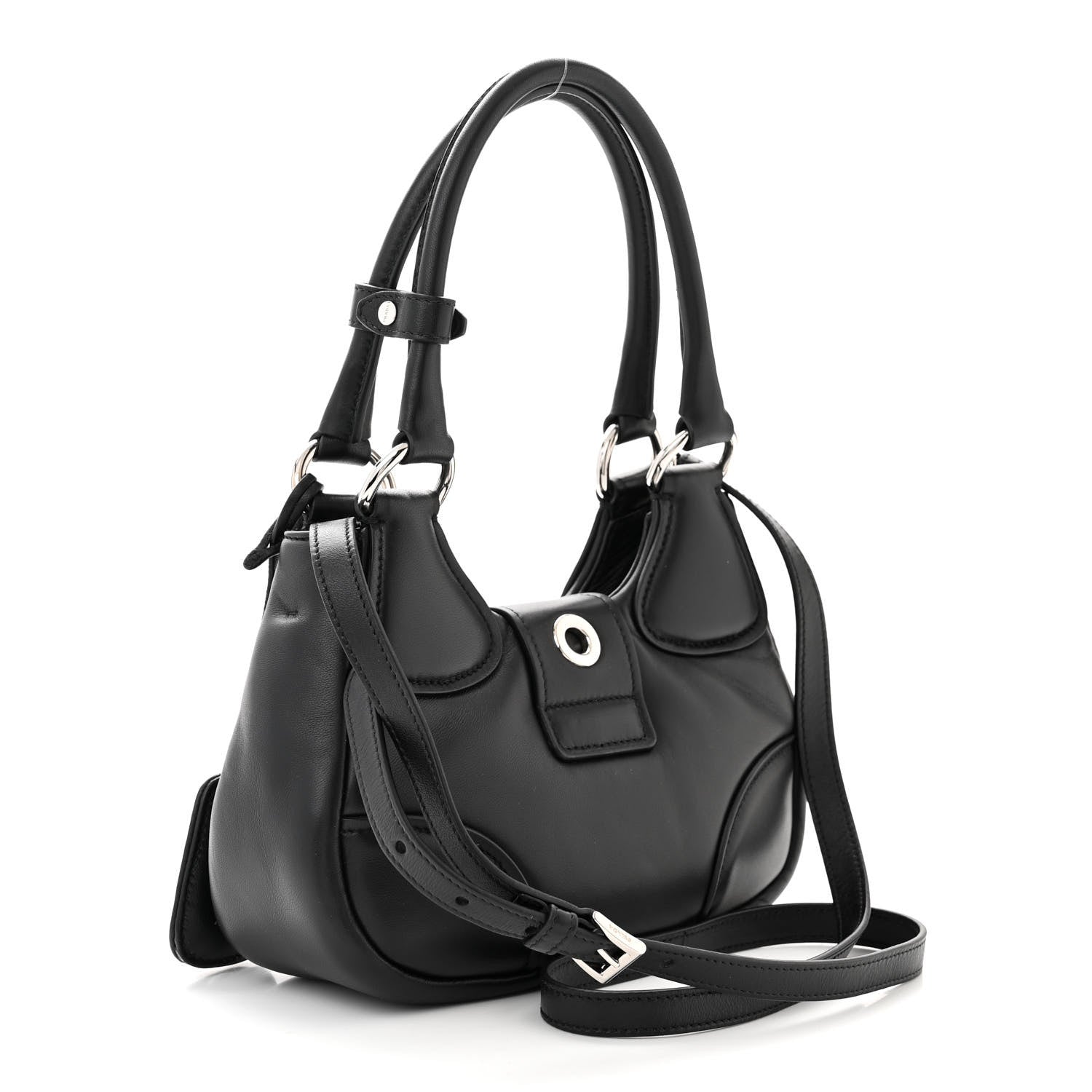 Prada Nappa Soft Padded Re-Edition 2002 Moon Bag Black 3 of 10