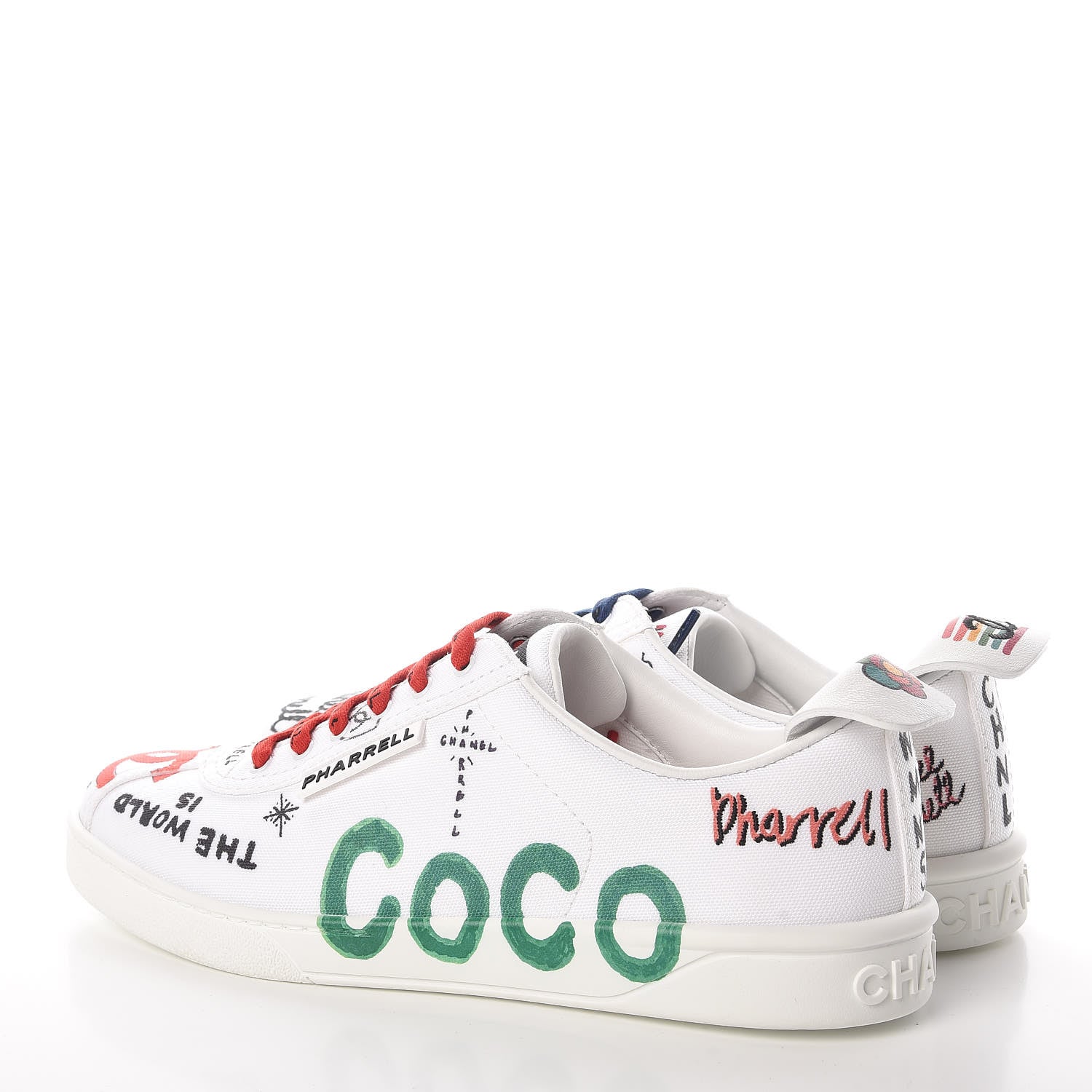 Chanel x Pharrell Williams Calfskin Womens Sneakers 39 White 13 of 14