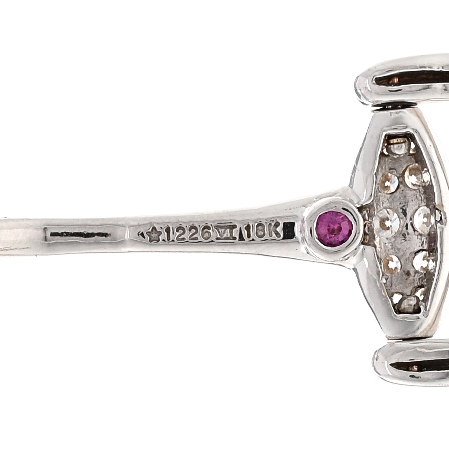 Roberto Coin 18K White Gold Diamond Stirrup Pendant Necklace 4 of 5