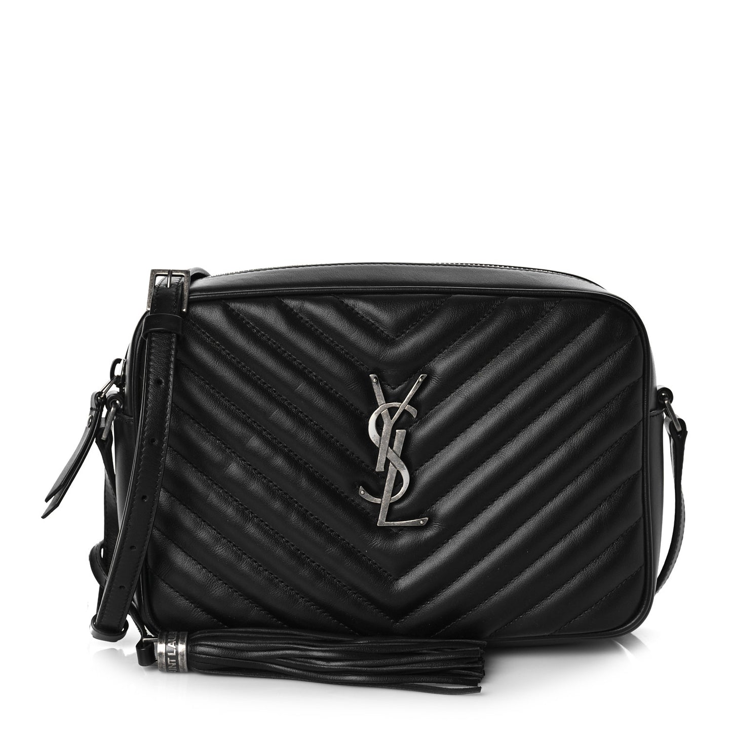 Calfskin Matelasse Monogram Lou Camera Bag Black