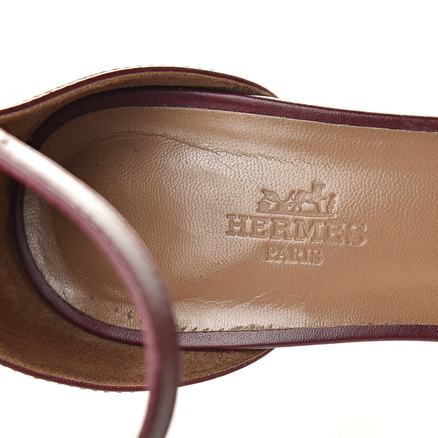 Calfskin Legend Wedge Sandals 38 Cassis