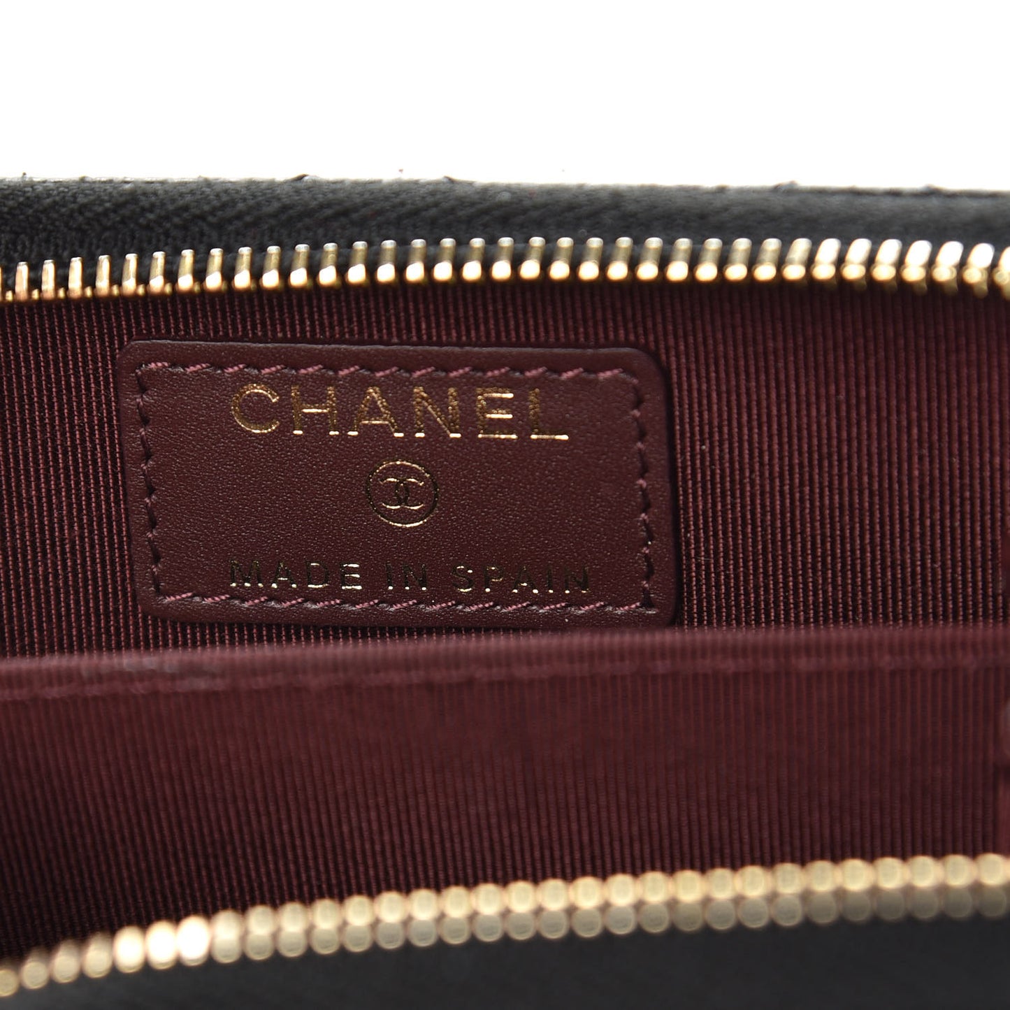 Caviar Quilted Zip Coin Purse Black