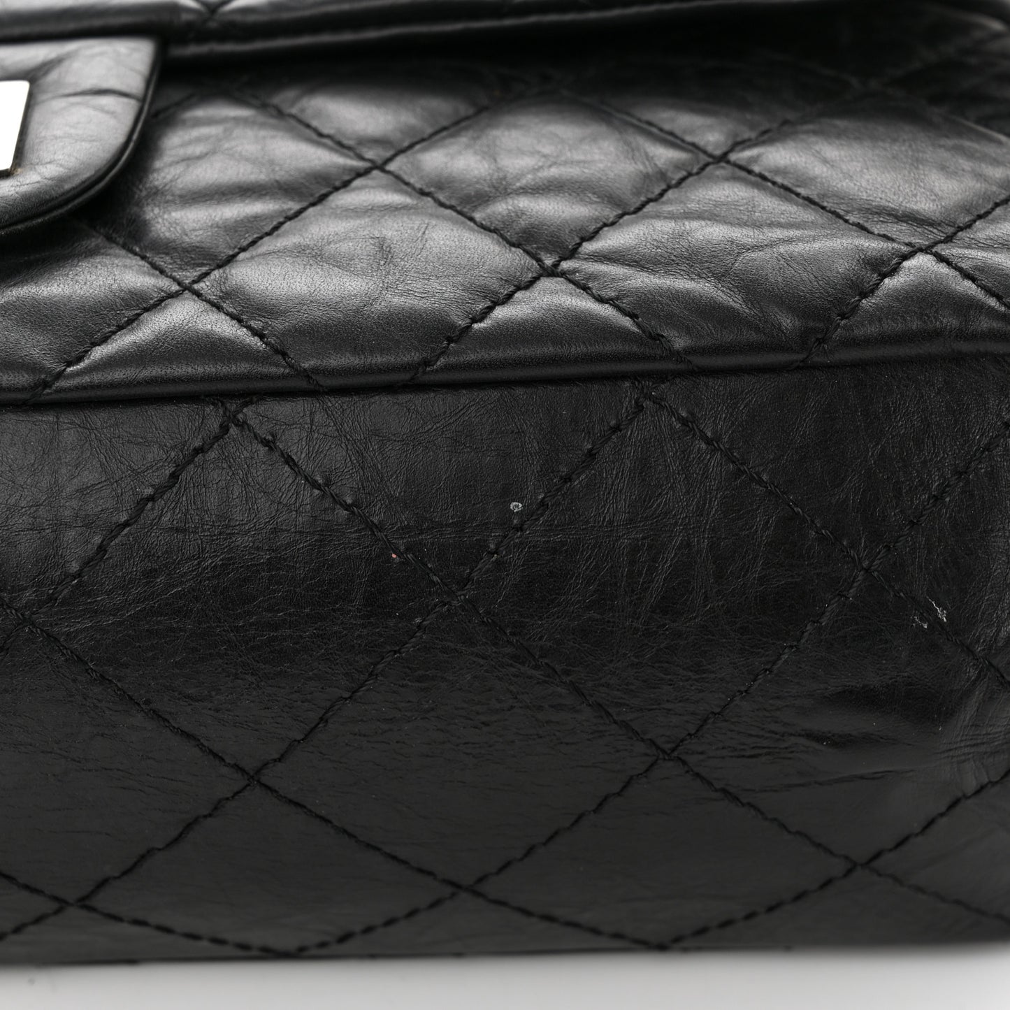 Aged Calfskin Quilted 2.55 Reissue 227 Flap Black