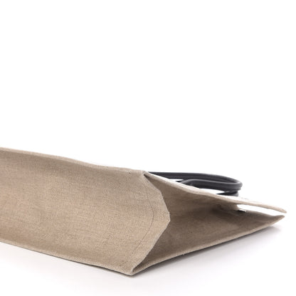 Saint Laurent Linen Calfskin Rive Gauche Tote Optic White 8 of 9