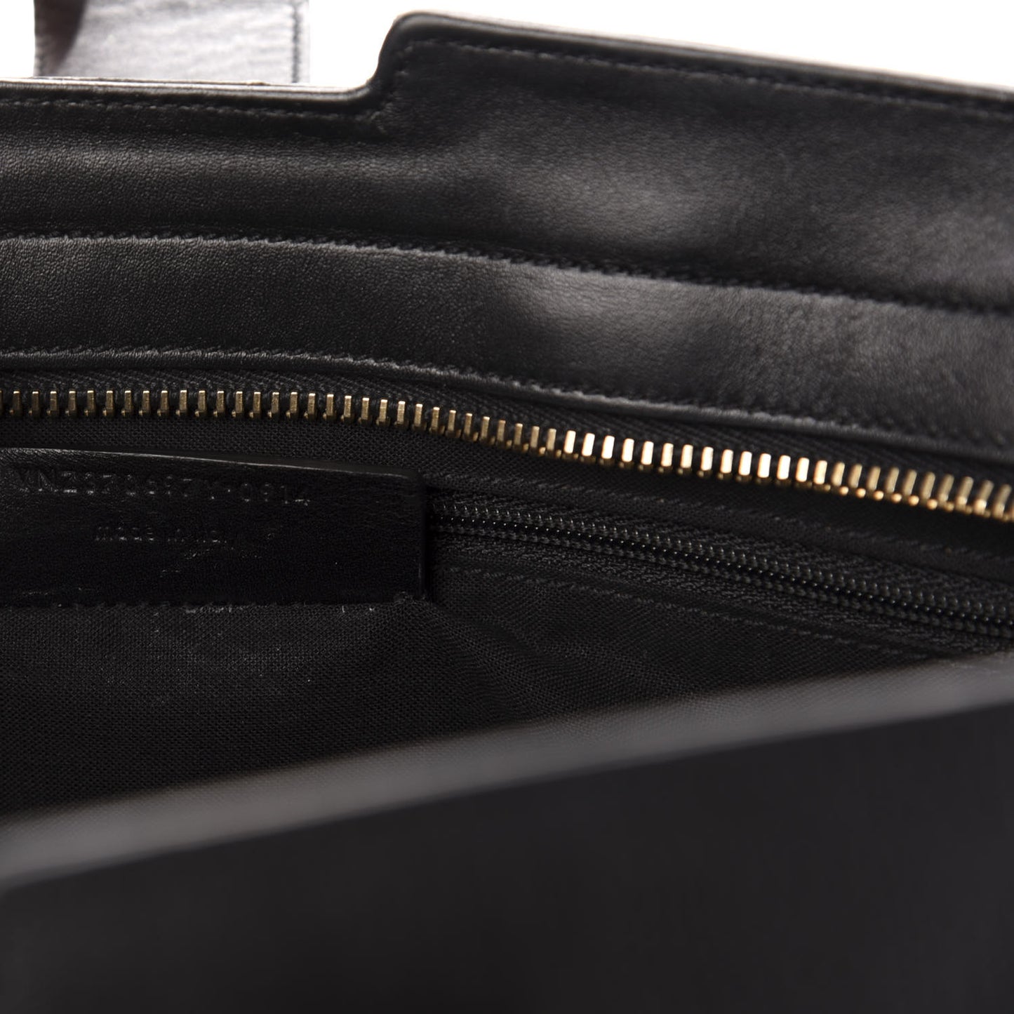 Textured Calfskin Small Classic Y Cabas Black