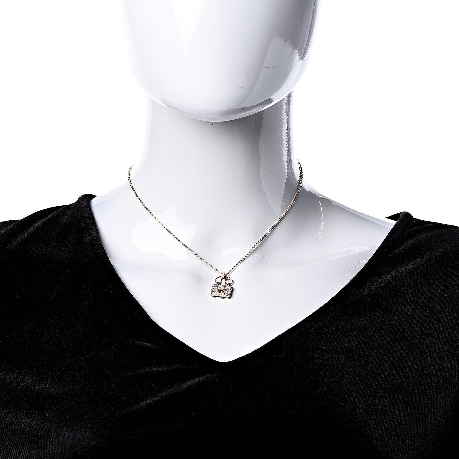 Hermes 18K Rose Gold Diamond Constance Amulette Pendant Necklace 2 of 7