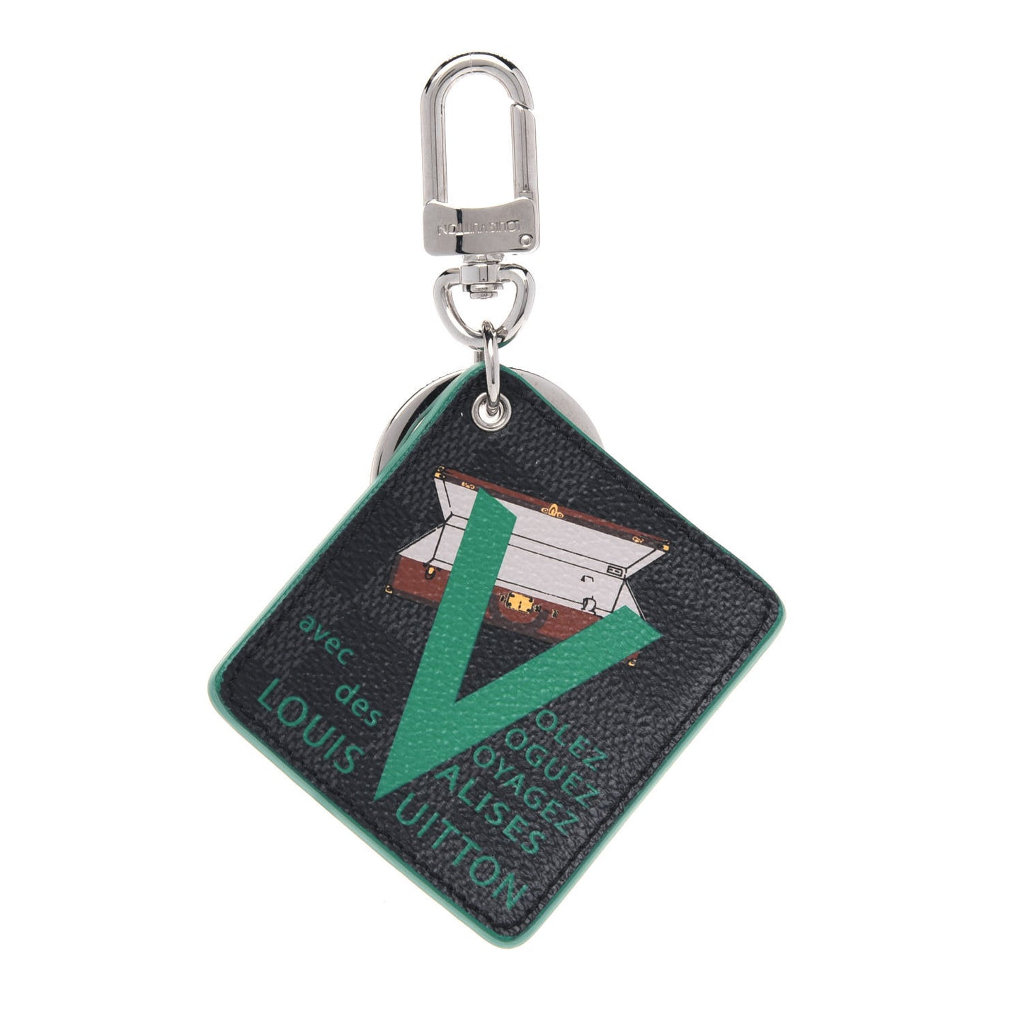 Damier Graphite Illustre V Bag Charm Key Holder Green