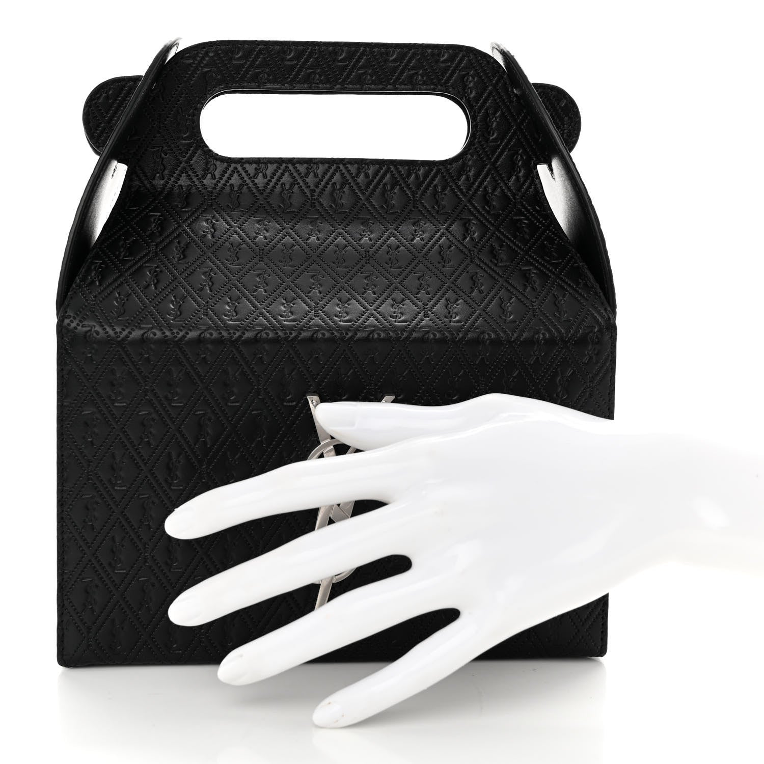 Saint Laurent Calfskin Monogram Take Away Box Black 1 of 11